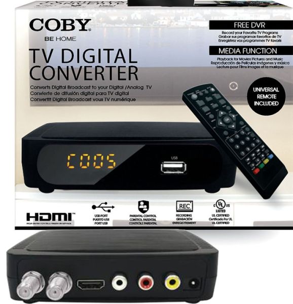 COBY CSTB600 Digital TV Converter, USB Multimedia Player, USB TV